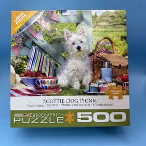 Eurographics puzzle;  Scottie (Westie) Dog Picnic; 500 pieces
